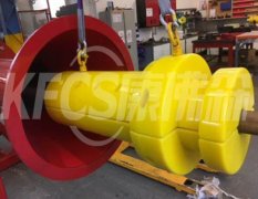 Bending restrictor and j-shaped tube center clamp for subsea solution