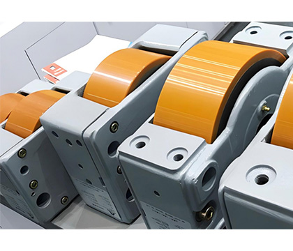 wheel block system coated with polyurethane